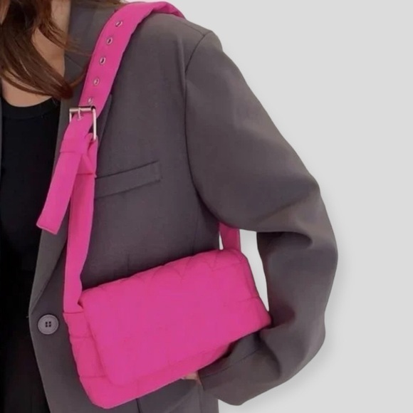 Pink Quilted Crossbody Puffer Shoulder Bag Handbag Nwt - Picture 6 of 8